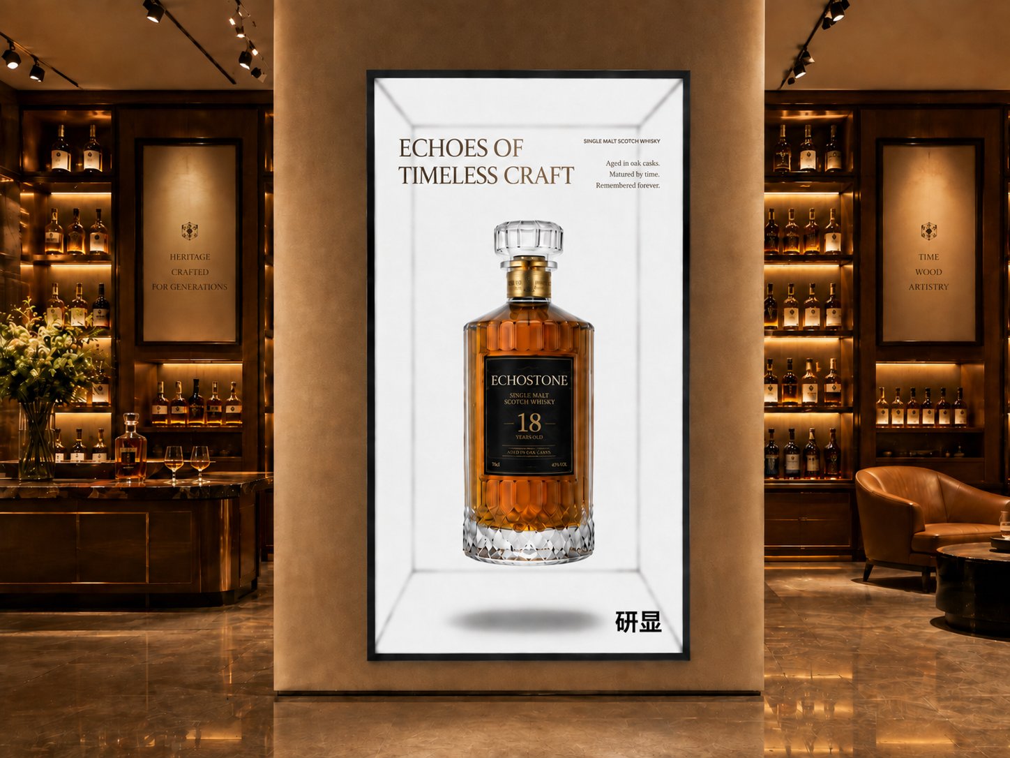 研显空间屏用于酒类展示空间